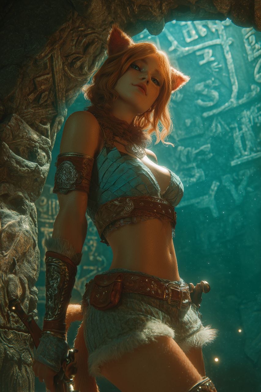 Character cave scene