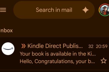 Gmail inbox showing 32 Kindle Direct Publishing notifications