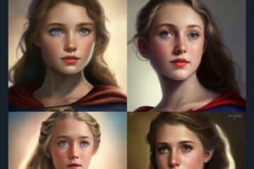 Supergirl in the style of William Adolphe Bouguereau